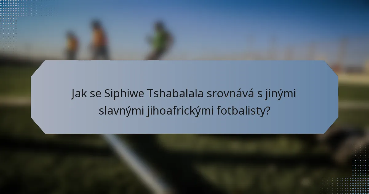 Jak se Siphiwe Tshabalala srovnává s jinými slavnými jihoafrickými fotbalisty?