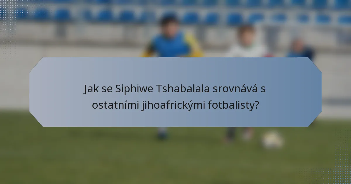 Jak se Siphiwe Tshabalala srovnává s ostatními jihoafrickými fotbalisty?