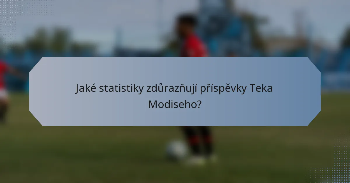 Jaké statistiky zdůrazňují příspěvky Teka Modiseho?
