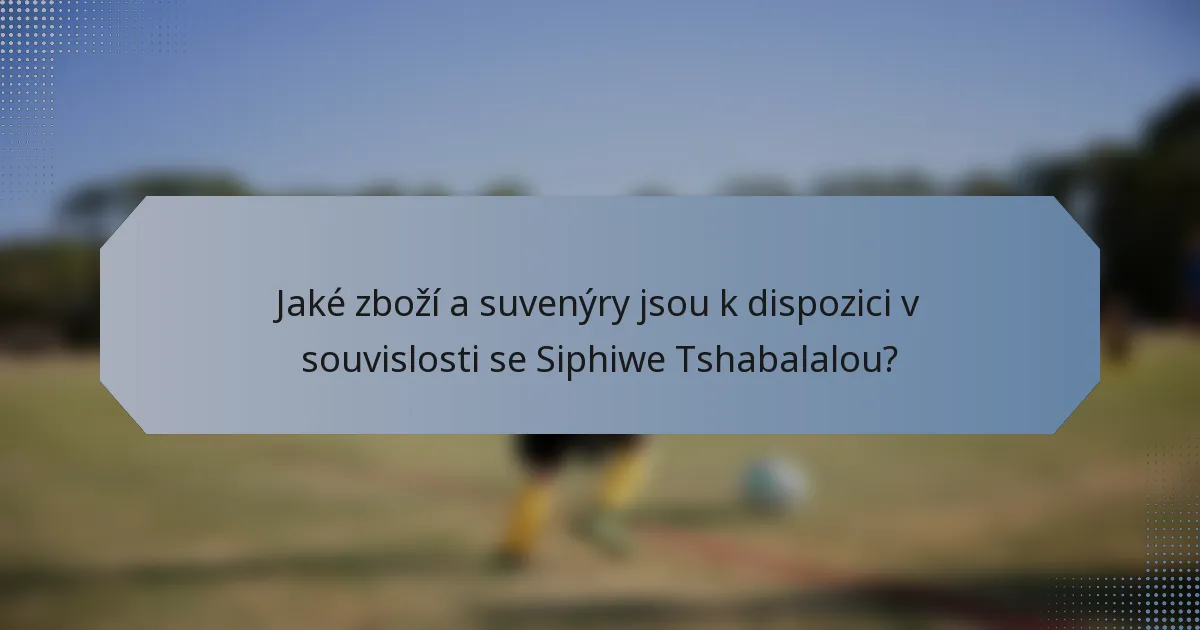 Jaké zboží a suvenýry jsou k dispozici v souvislosti se Siphiwe Tshabalalou?